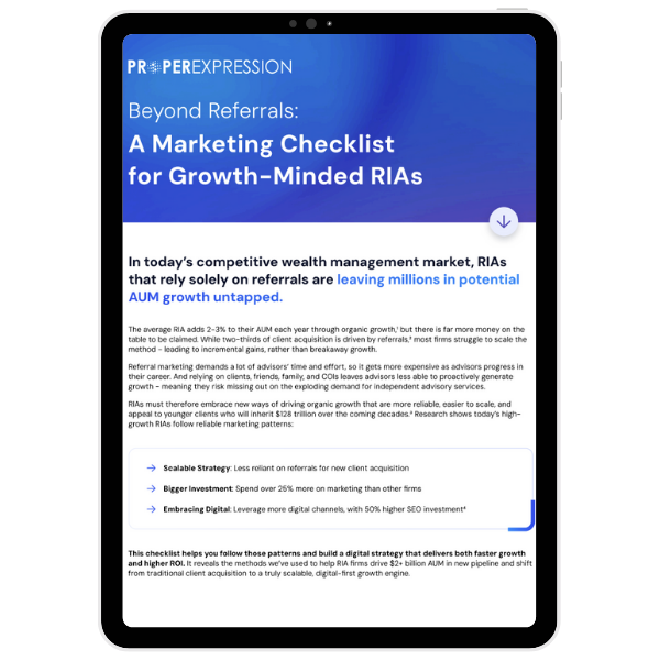 RIAs Checklist MockUp RIAs Checklist MockUp